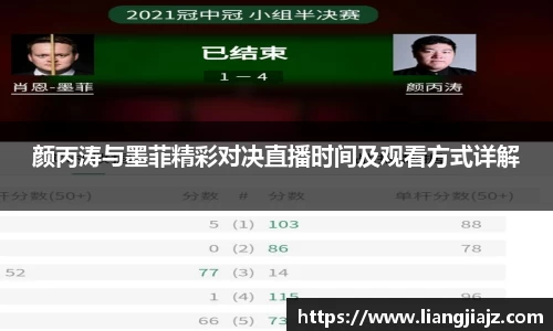 颜丙涛与墨菲精彩对决直播时间及观看方式详解